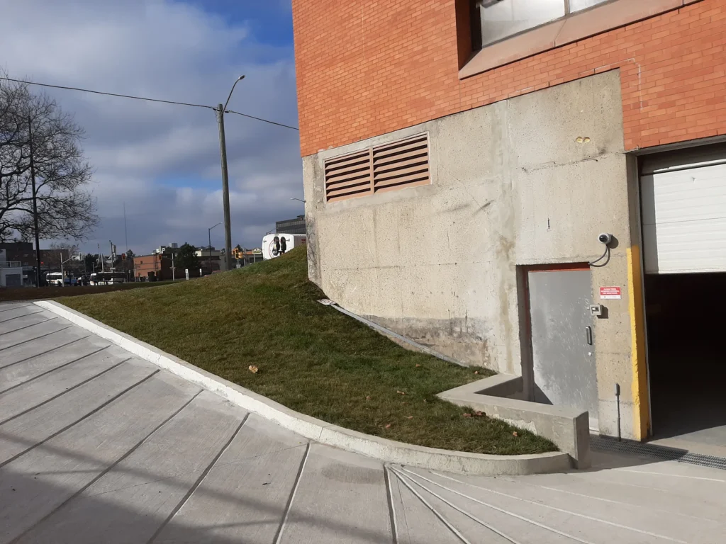 Concrete Ramp with refurbished curbs